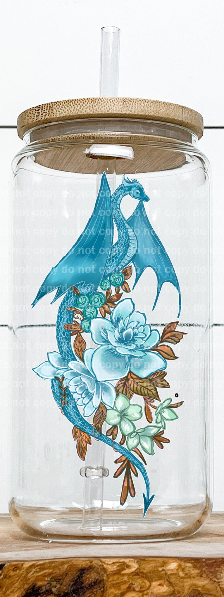 Flying Dragon Blue Floral