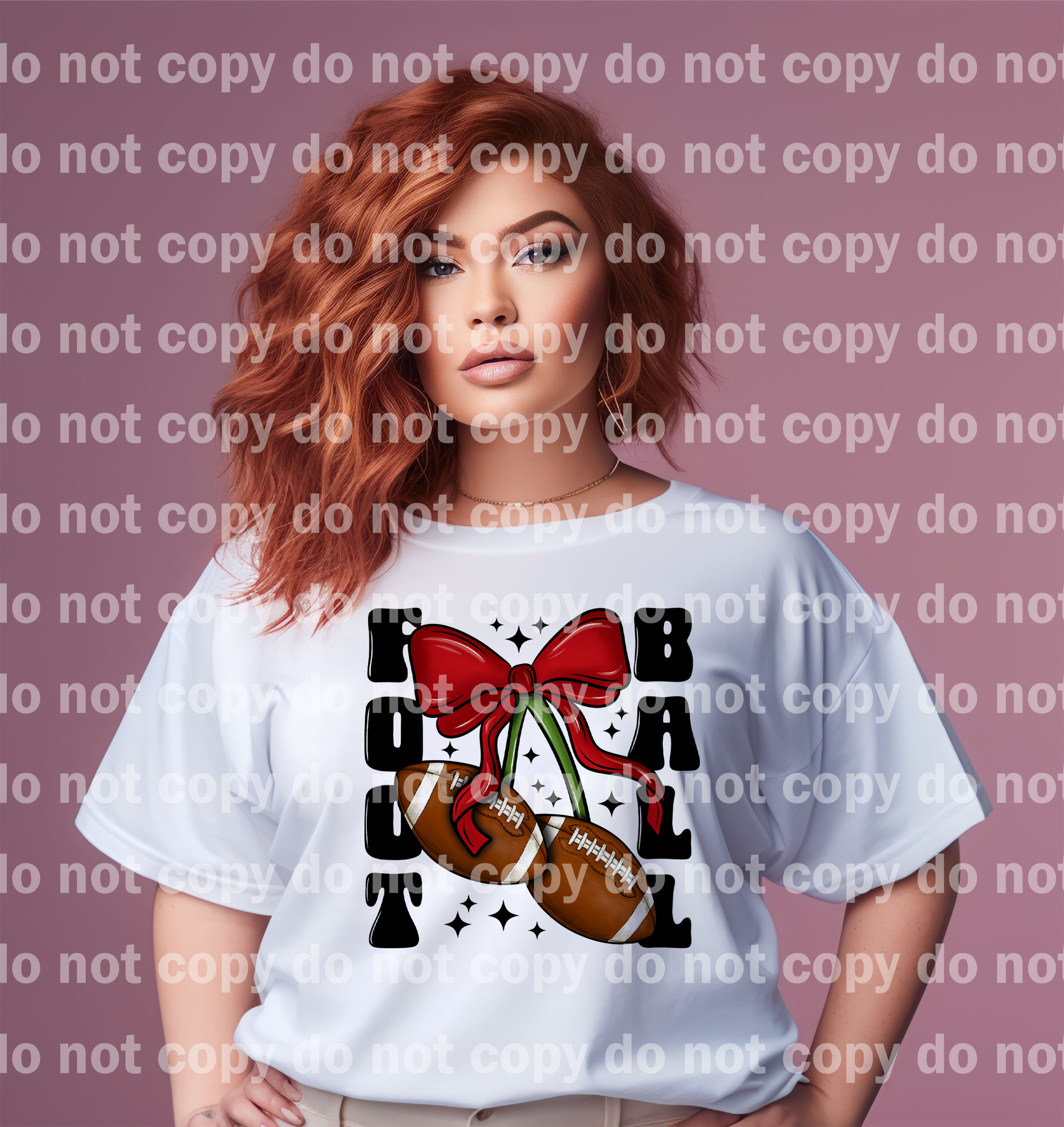 Football Bow Black Font/Red Font