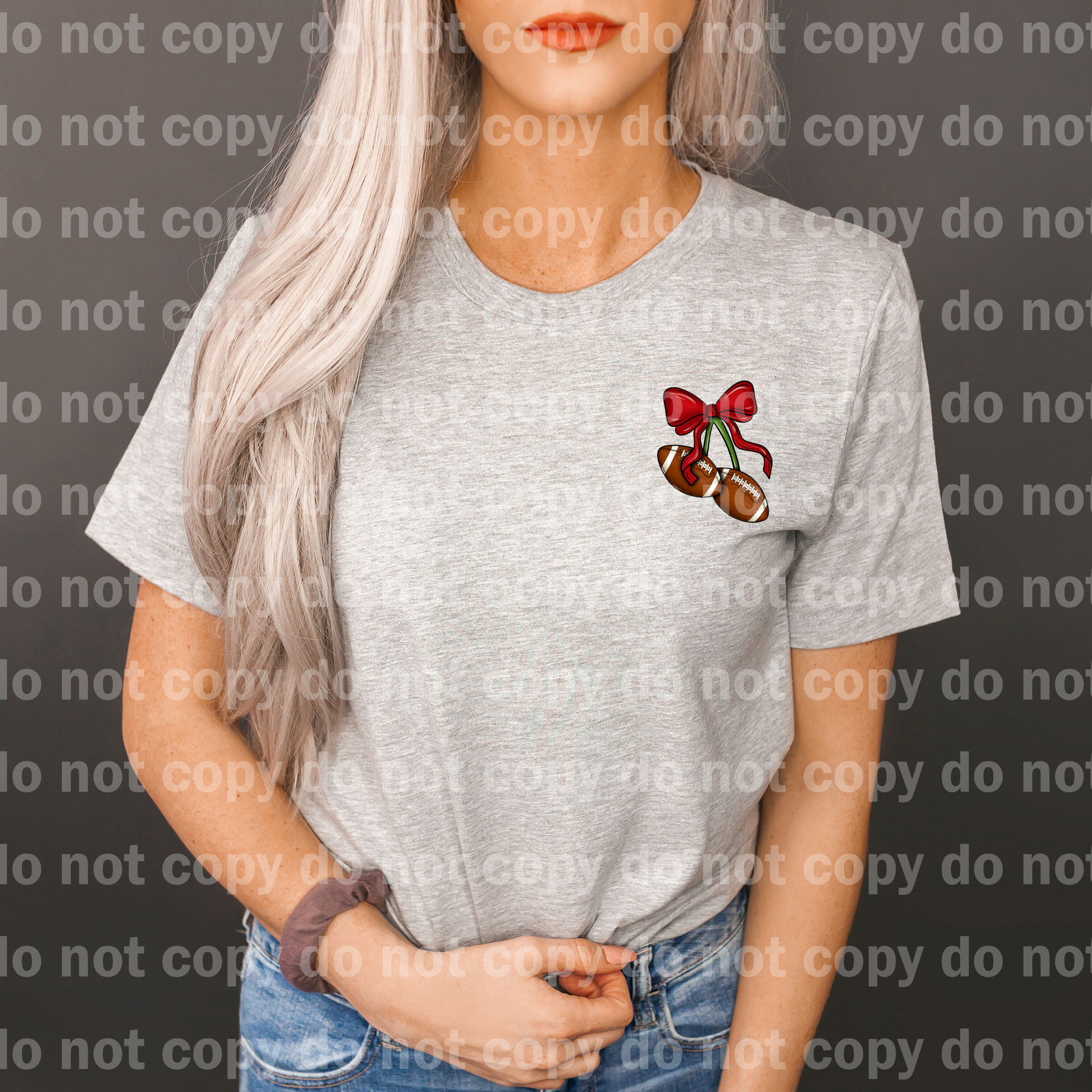 Football Bow Black Font/Red Font