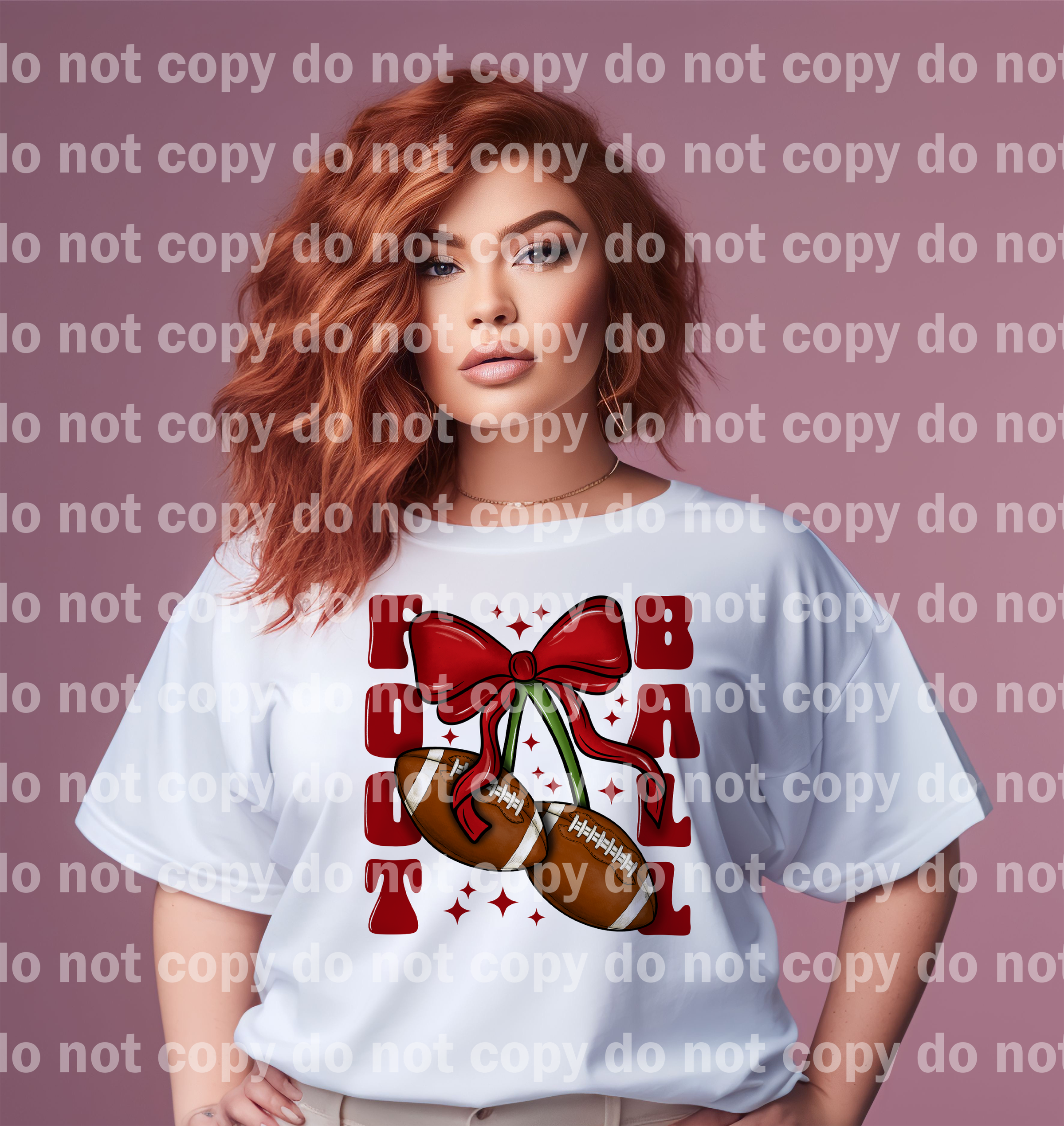 Football Bow Black Font/Red Font