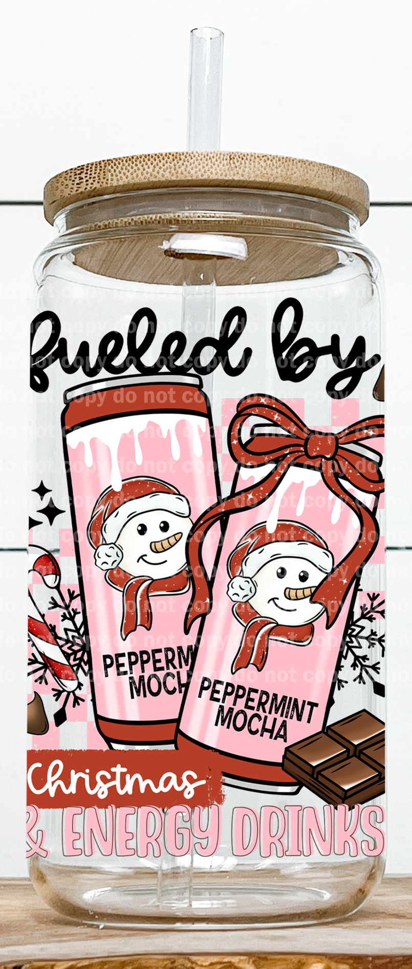 Fueled By Christmas and Energy Drinks Peppermint Mocha Can