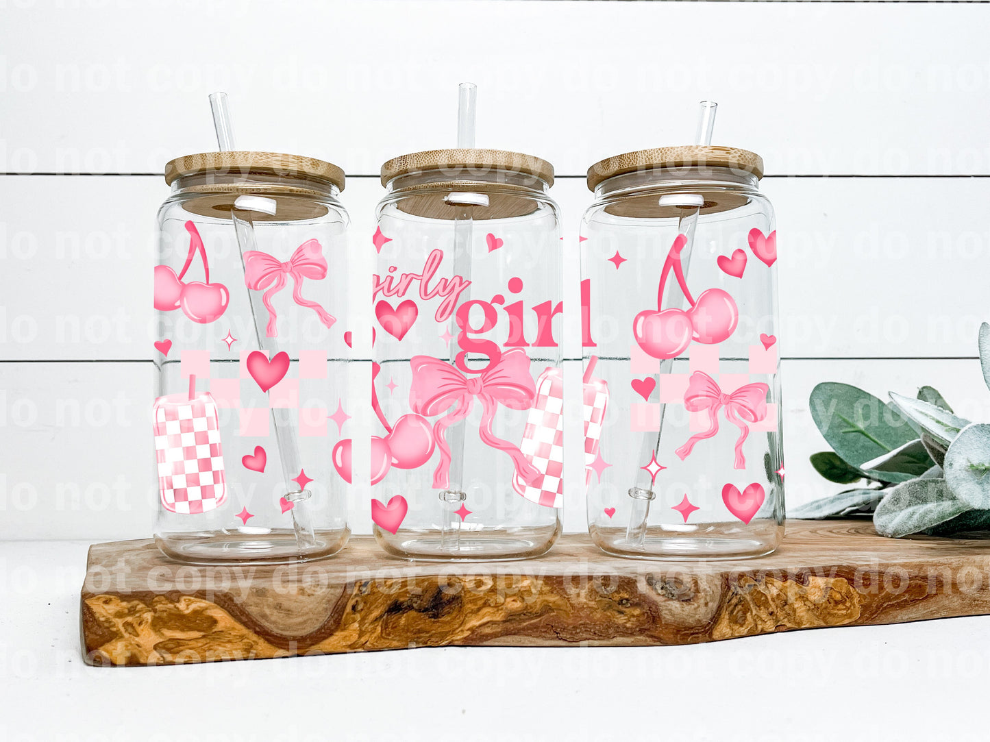 Girly Girl Pink Cherries 16oz Cup Wrap