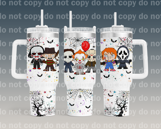 Halloween Characters with Bottom Option 40oz Cup Wrap