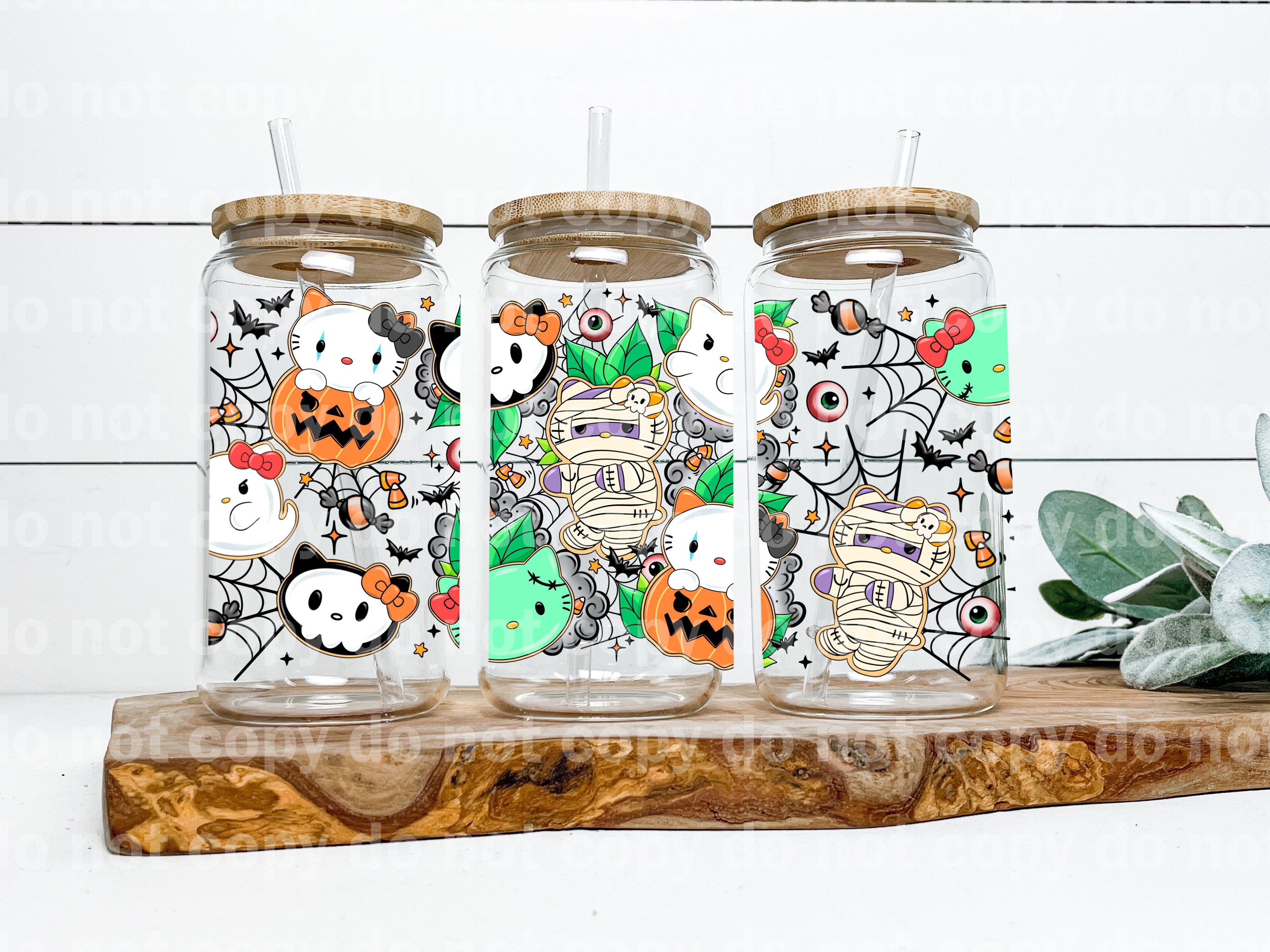 Halloween Kitty Spider Web 16oz Cup Wrap