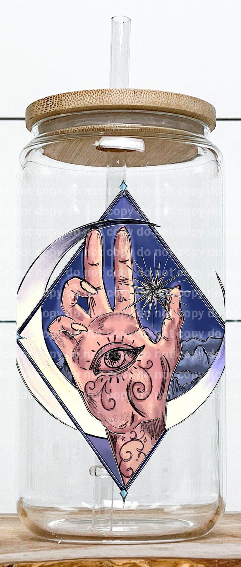 Hand with Eye Diamond Blue