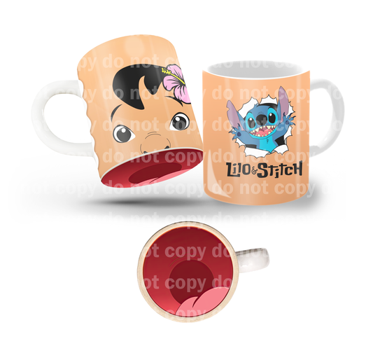 Hawaiian Girl Tilt & Sip Mug Wrap + Bottom Design Set