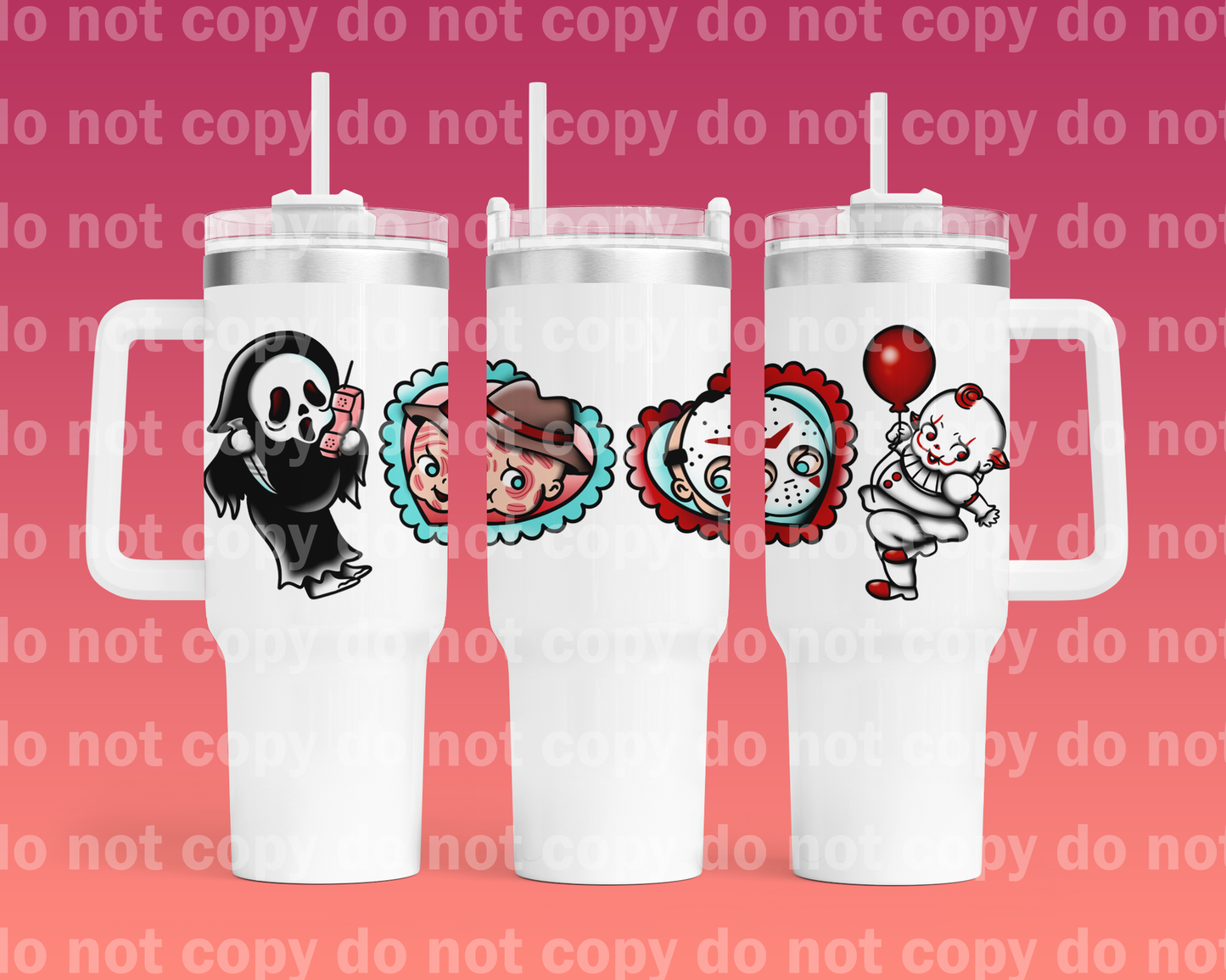 Horror Characters 40oz Cup Wrap