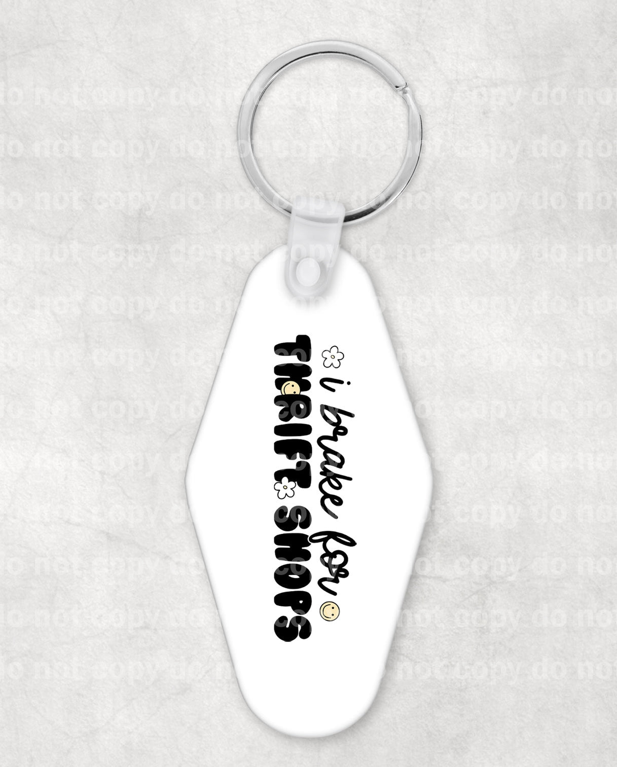 I Brake For Thrift Shops Keychain UV DTF Eco solvent or sublimation transfer 0.5 x 2