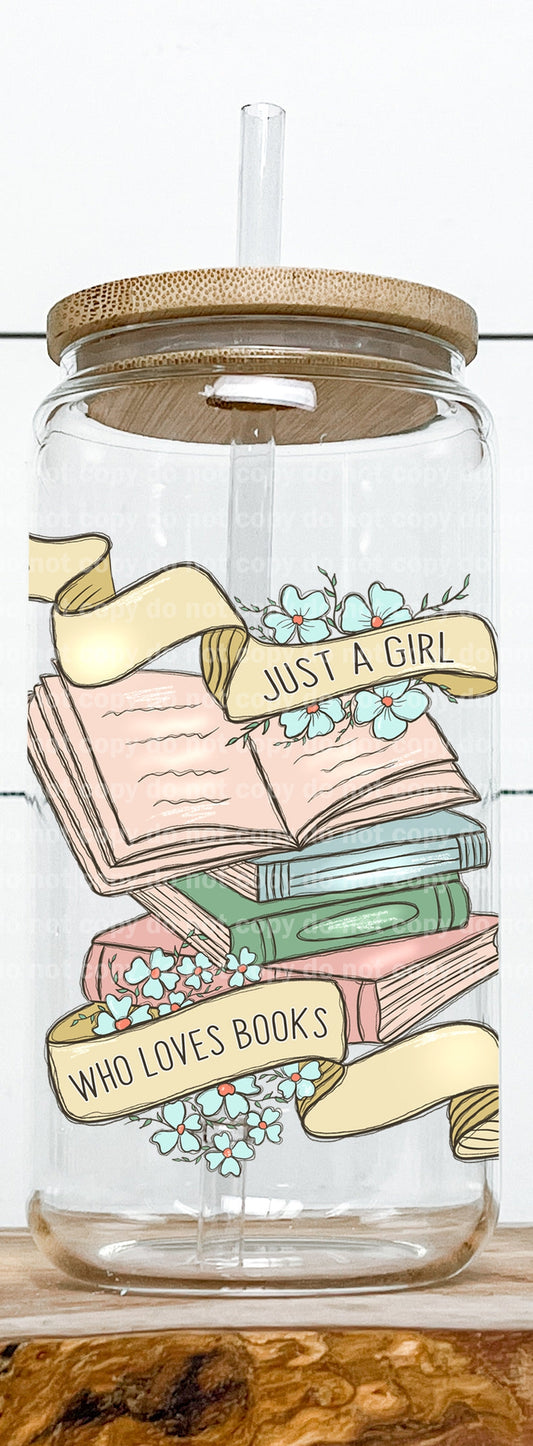 Just A Girl Who Loves Books Decal 3 x 3.3