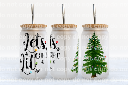 Let's Get Lit Christmas Tree 16oz Cup Wrap