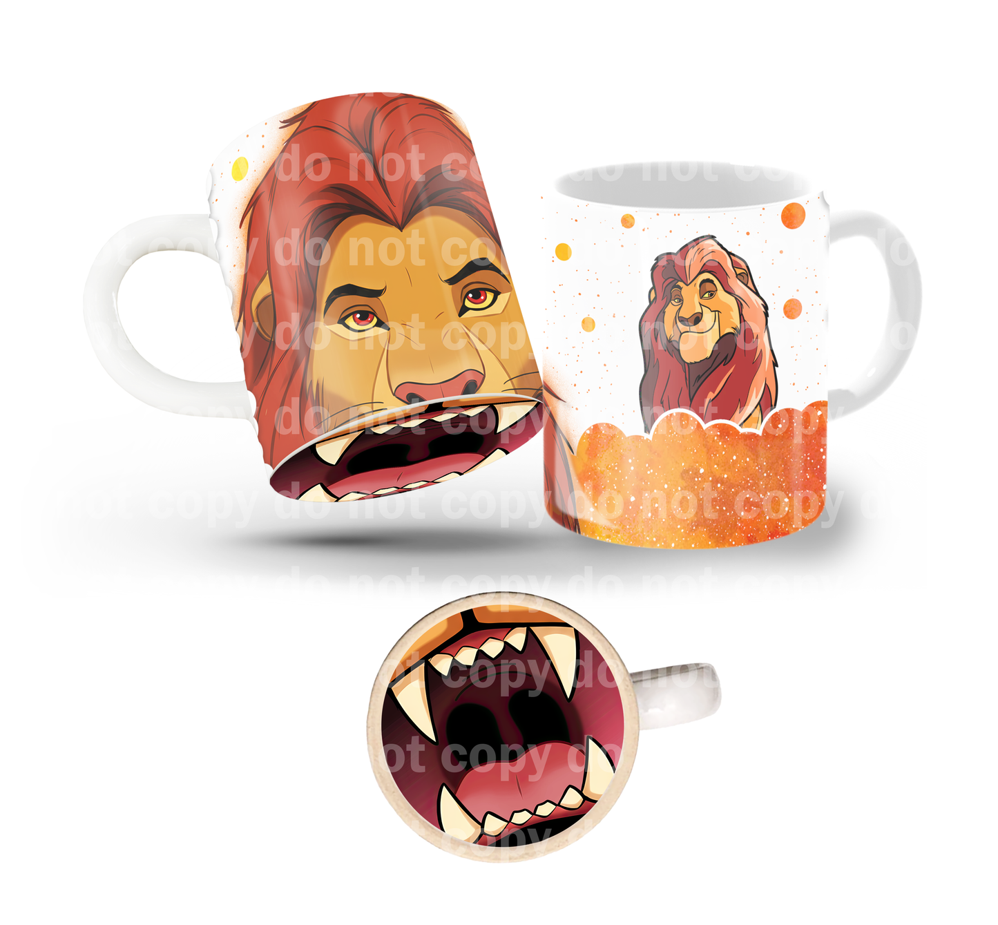Lion Fighter Tilt & Sip Mug Wrap + Bottom Design Set
