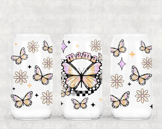 Mama Butterfly Flowers 16oz Cup Wrap
