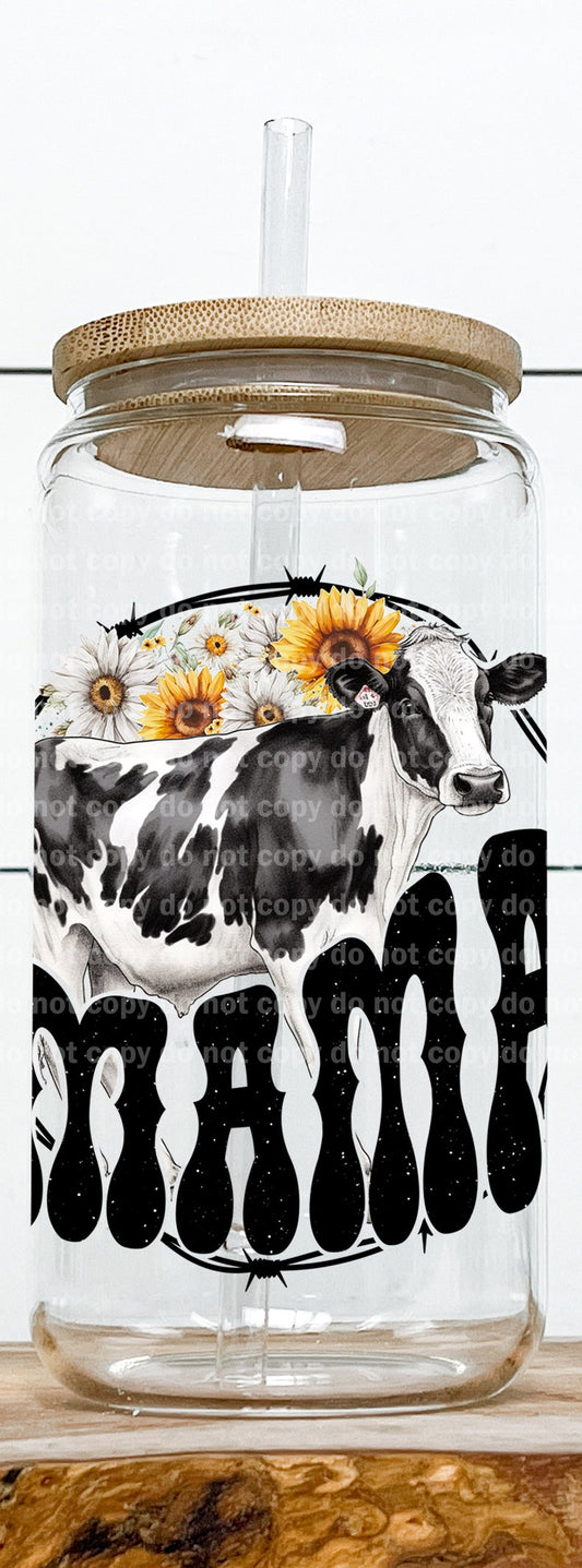 Mama Cow Sunflower Decal 3.3 x 3.7