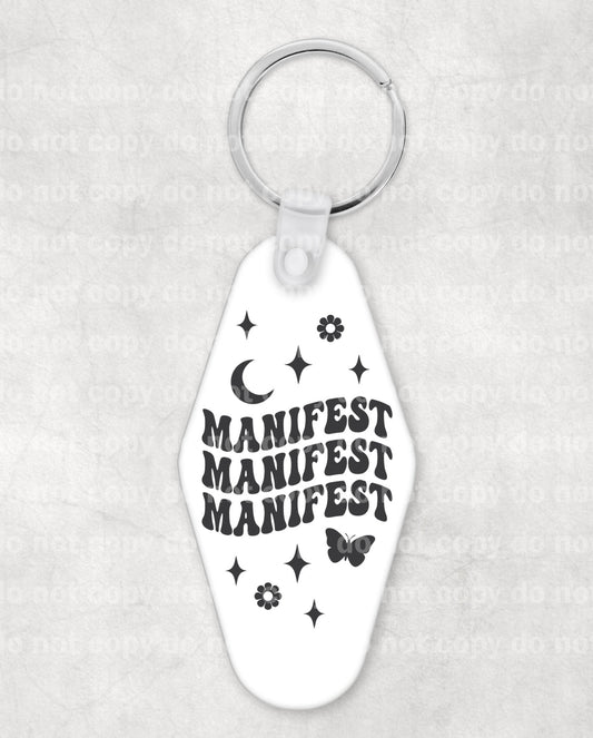 Manifest Manifest Manifest Keychain UV DTF Eco solvent or sublimation transfer 1.1 x 1.8