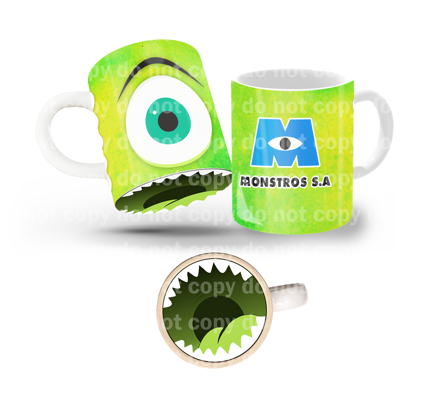 Monster Blue Eye Tilt & Sip Mug Wrap + Bottom Design Set