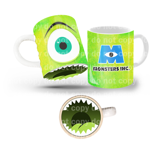 Monster Blue Eye Tilt & Sip Mug Wrap + Bottom Design Set
