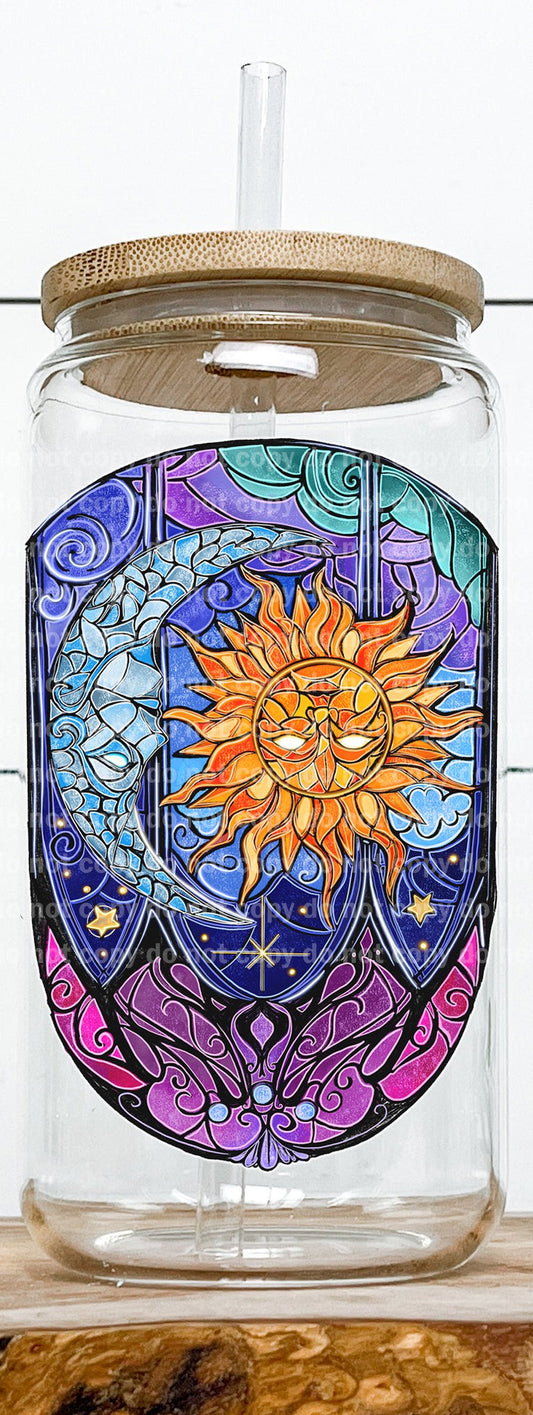 Moon And Sun Full Color/One Color Decal 3.5 x 4.5