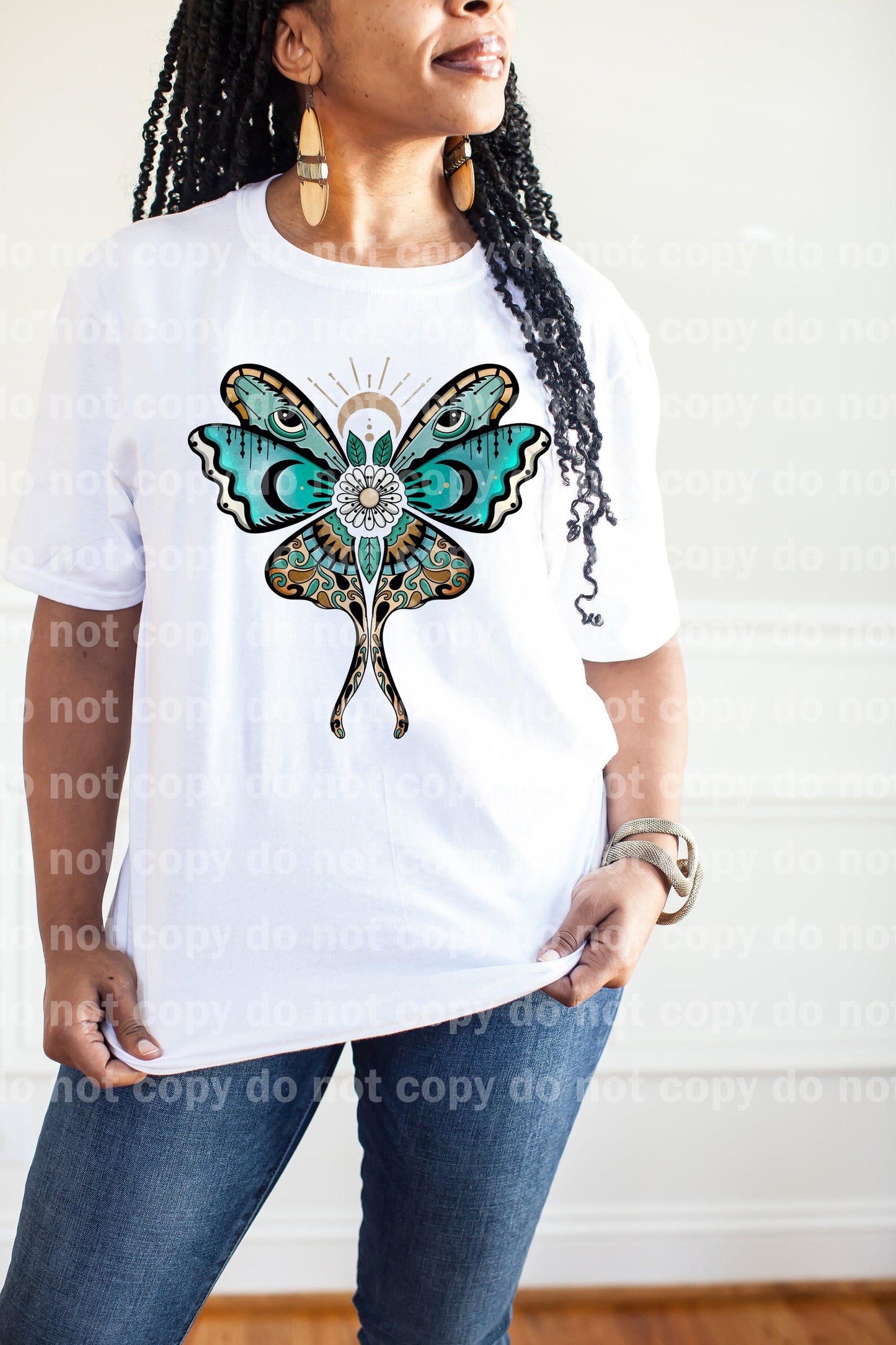 Moth Butterfly Crescent Teal