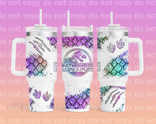 Motherhood Is A Walk In The Park with Bottom Option 40oz Cup Wrap