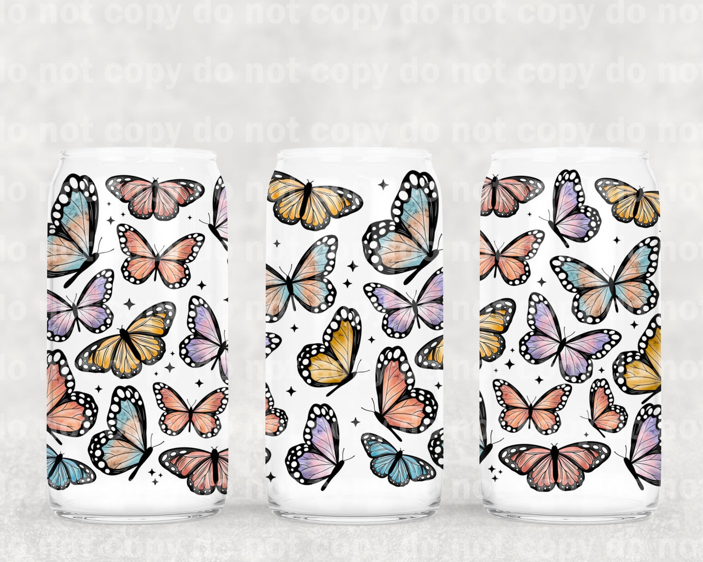 Multi Color Butterflies 16oz Cup Wrap