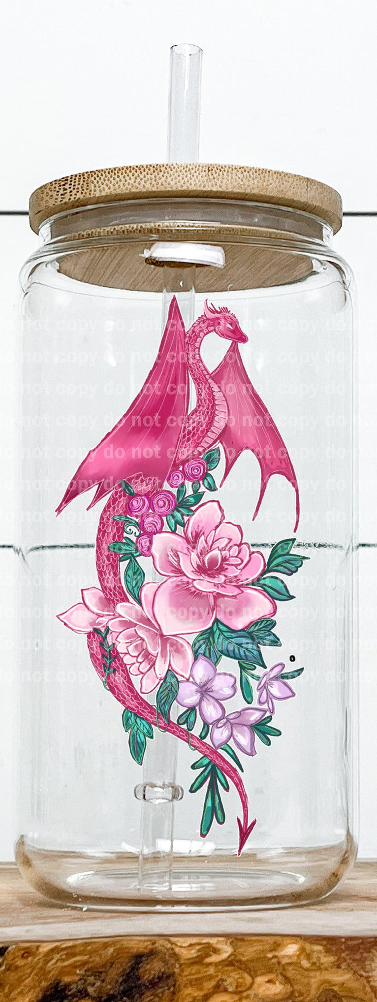 Mythical Dragon Pink Floral