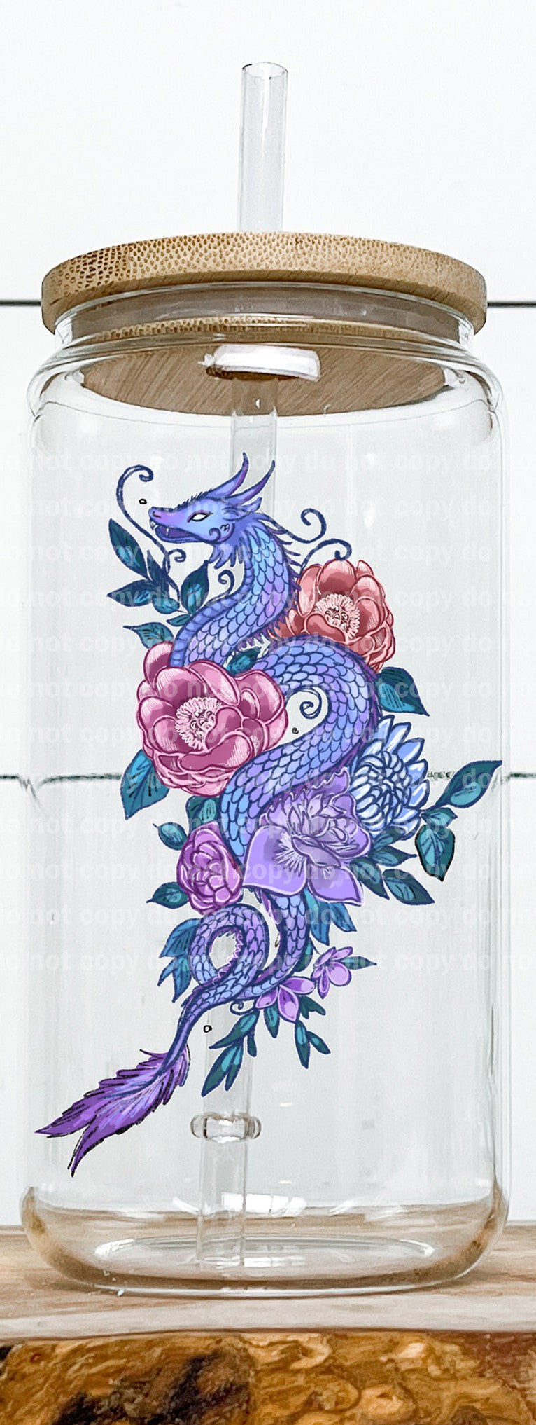 Mythical Dragon Purple Floral