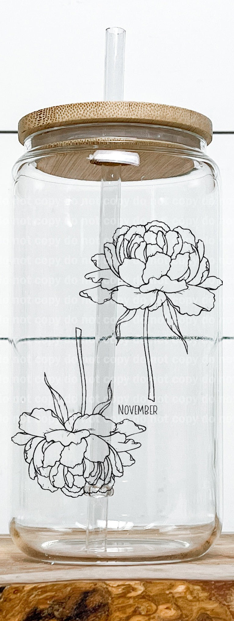 Flores de nacimiento de noviembre Impresión de sueños en blanco/negro o impresión de sublimación con opción de calcomanía