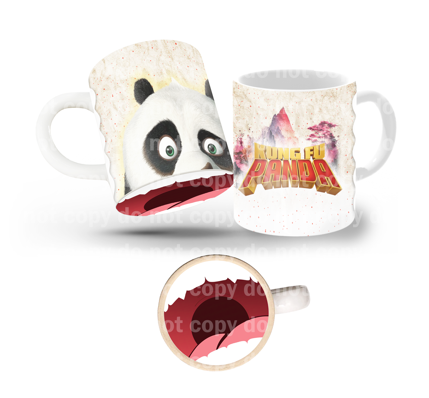 Panda Tilt & Sip Mug Wrap + Bottom Design Set