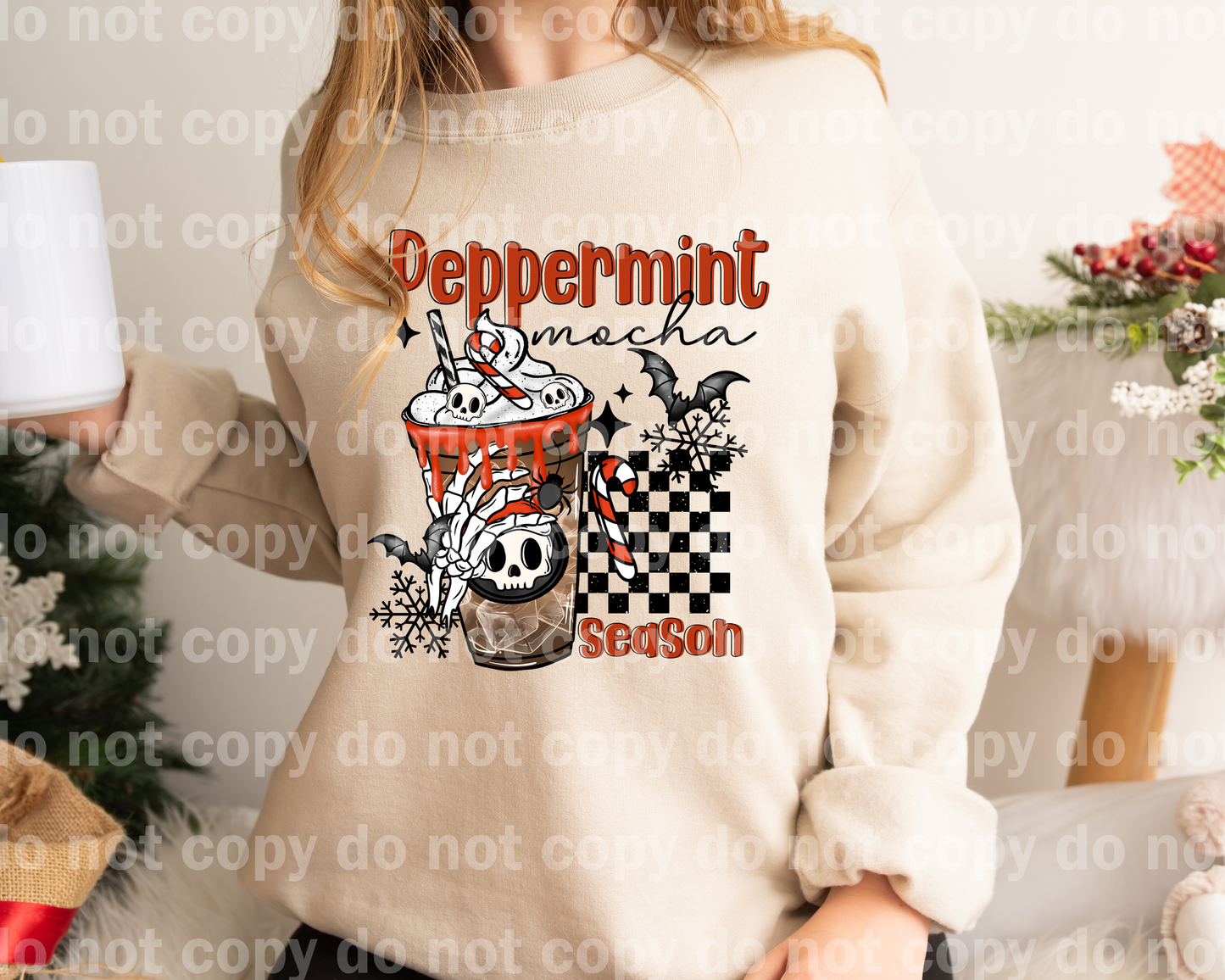 Peppermint Mocha Season Bats Skellie Cup