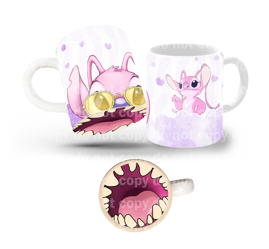 Pink Alien Shades Tilt & Sip Mug Wrap + Bottom Design Set