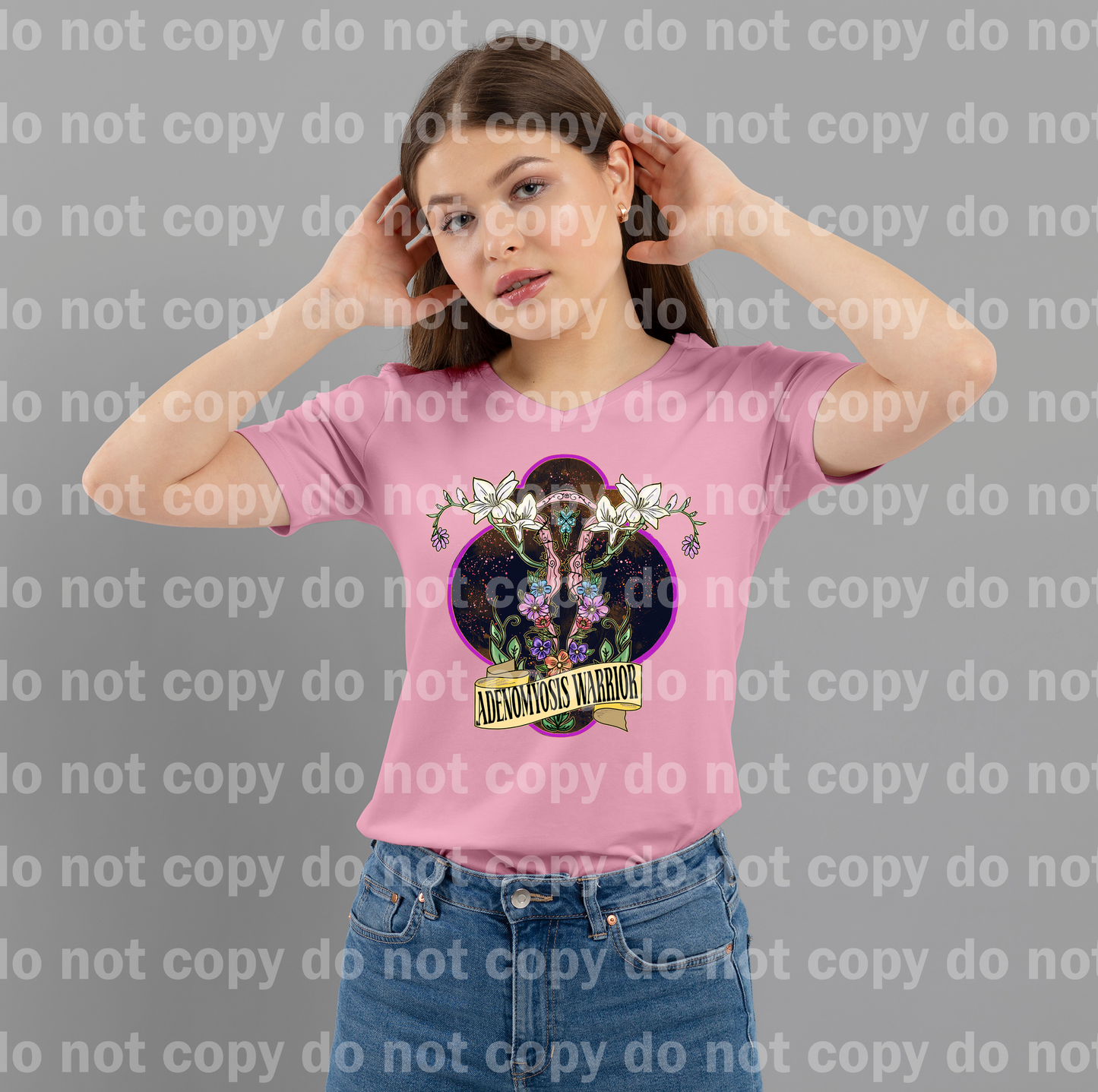 Adenomyosis Warrior Floral Emblem