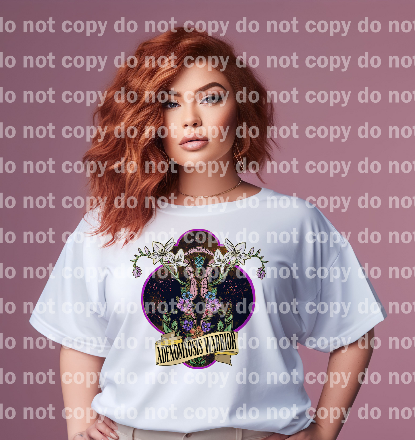 Adenomyosis Warrior Floral Emblem