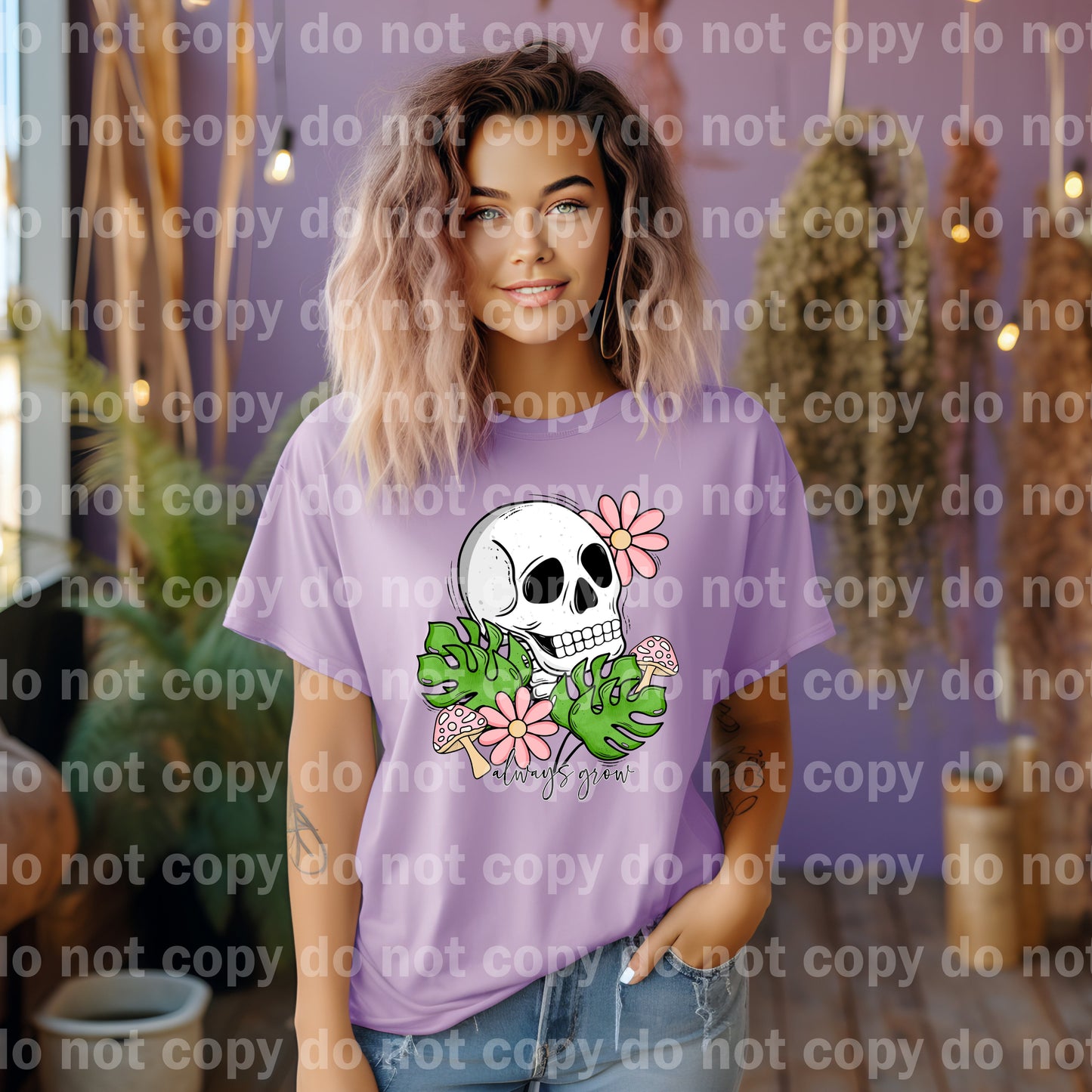 Always Grow Plants Skull Dream Print or Sublimation Print