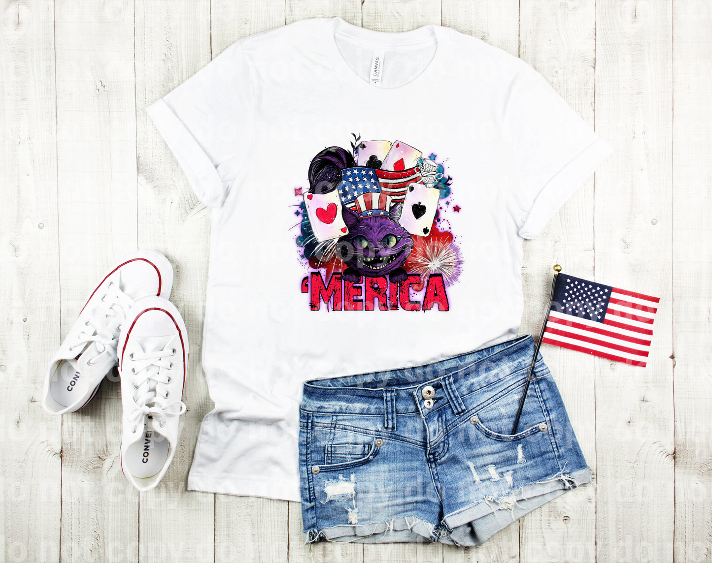 America 4th Of July Cat Alice Dream Print or Sublimation Print