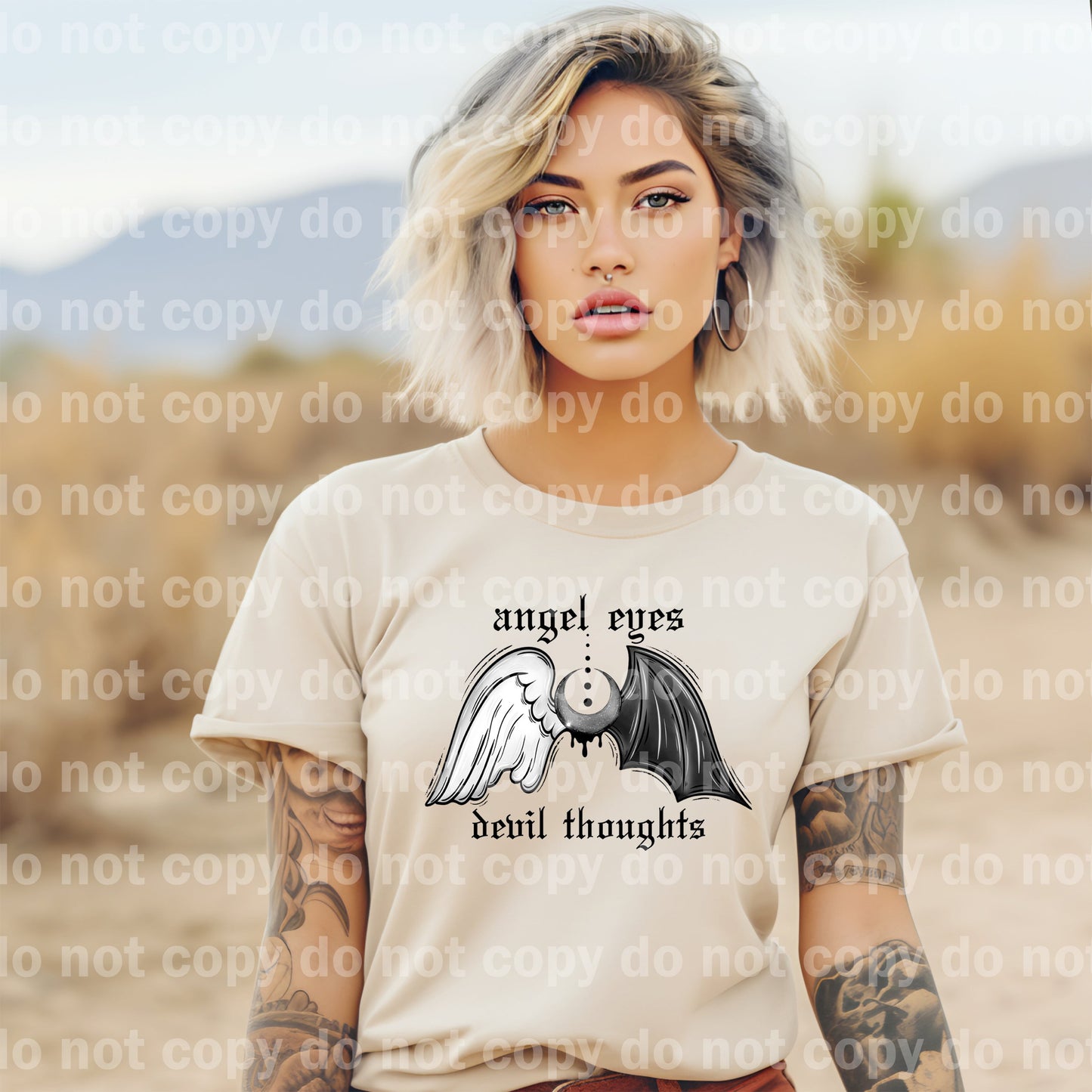 Angel Eyes Devil Thoughts Dream Print or Sublimation Print