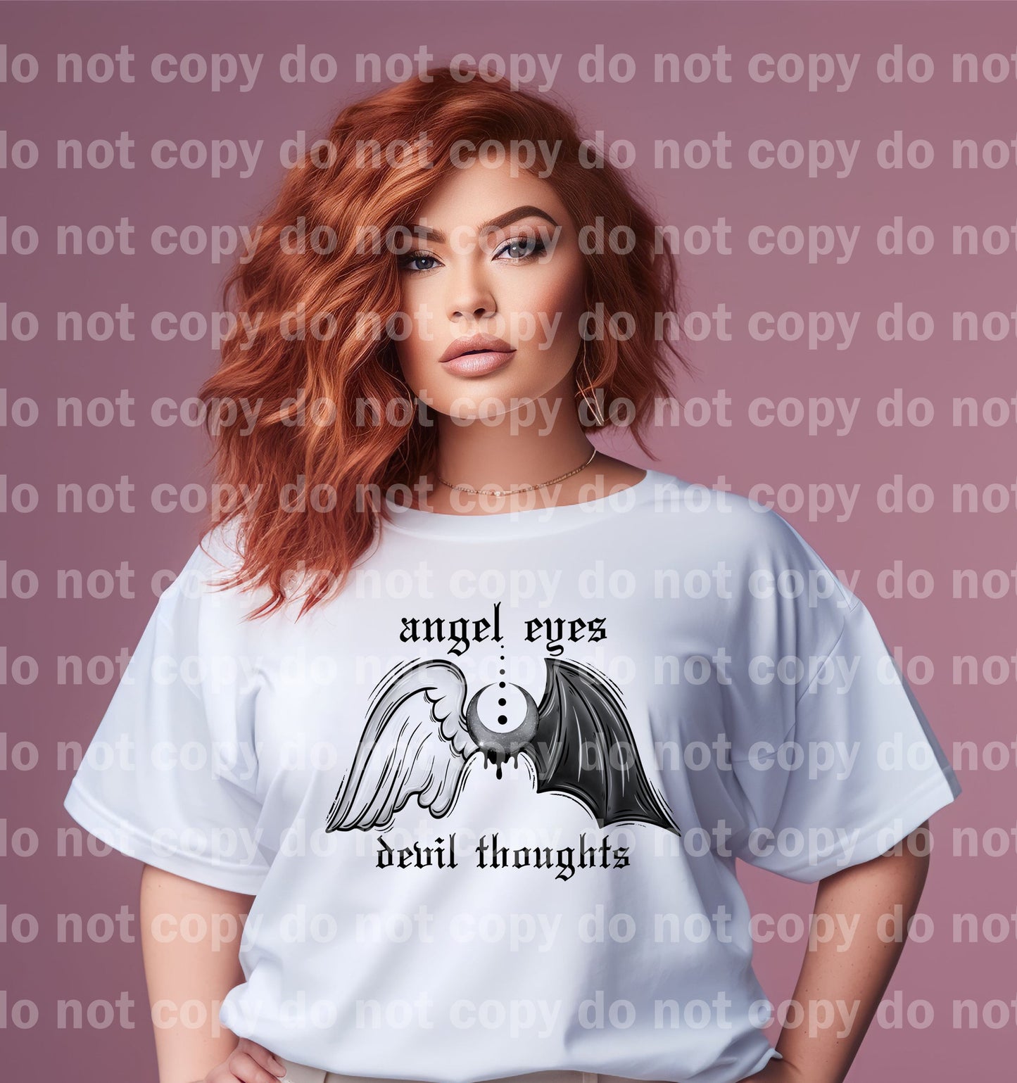 Angel Eyes Devil Thoughts Dream Print or Sublimation Print