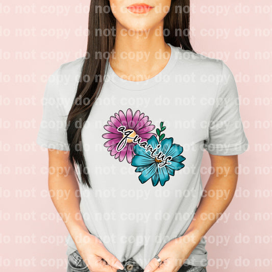 Aquarius Zodiac Sign Floral with Pocket Option Dream Print or Sublimation Print