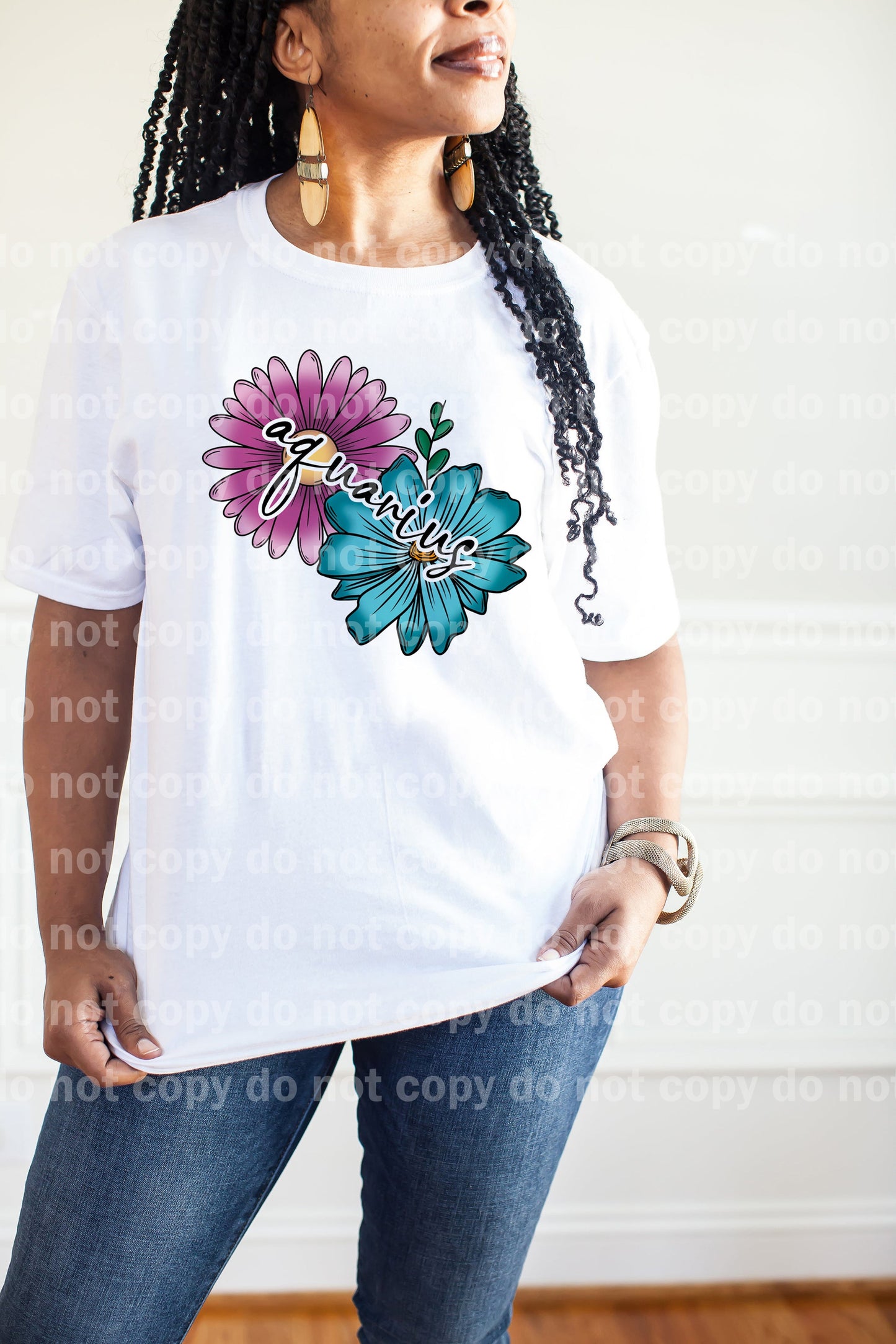 Aquarius Zodiac Sign Floral with Pocket Option Dream Print or Sublimation Print