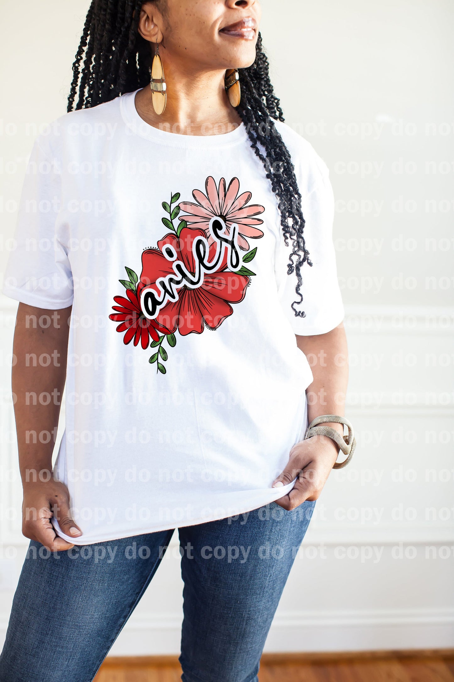 Aries Zodiac Sign Floral with Pocket Option Dream Print or Sublimation Print