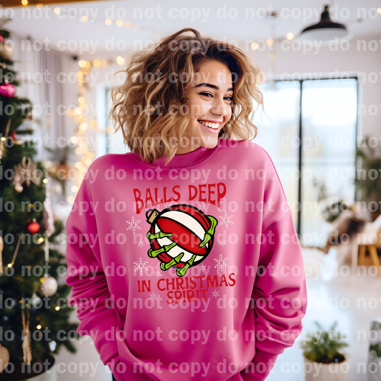 Balls Deep In Christmas Spirit Full Color/One Color with Pocket Option Dream Print or Sublimation Print