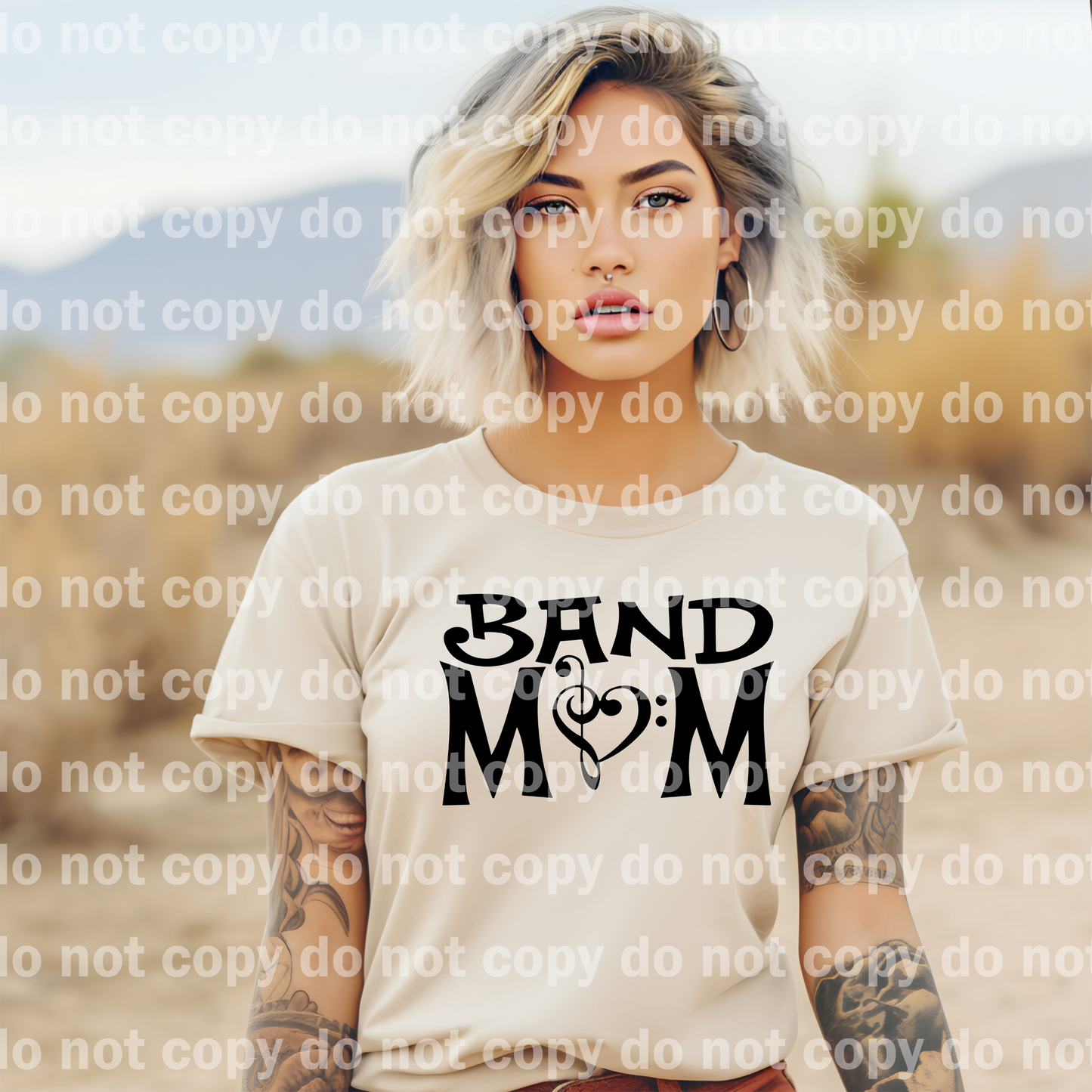 Band Mom Heart Note BLACK or WHITE Ink Dream Print or Sublimation Print