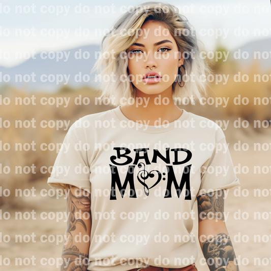Band Mom Heart Note BLACK or WHITE Ink Dream Print or Sublimation Print