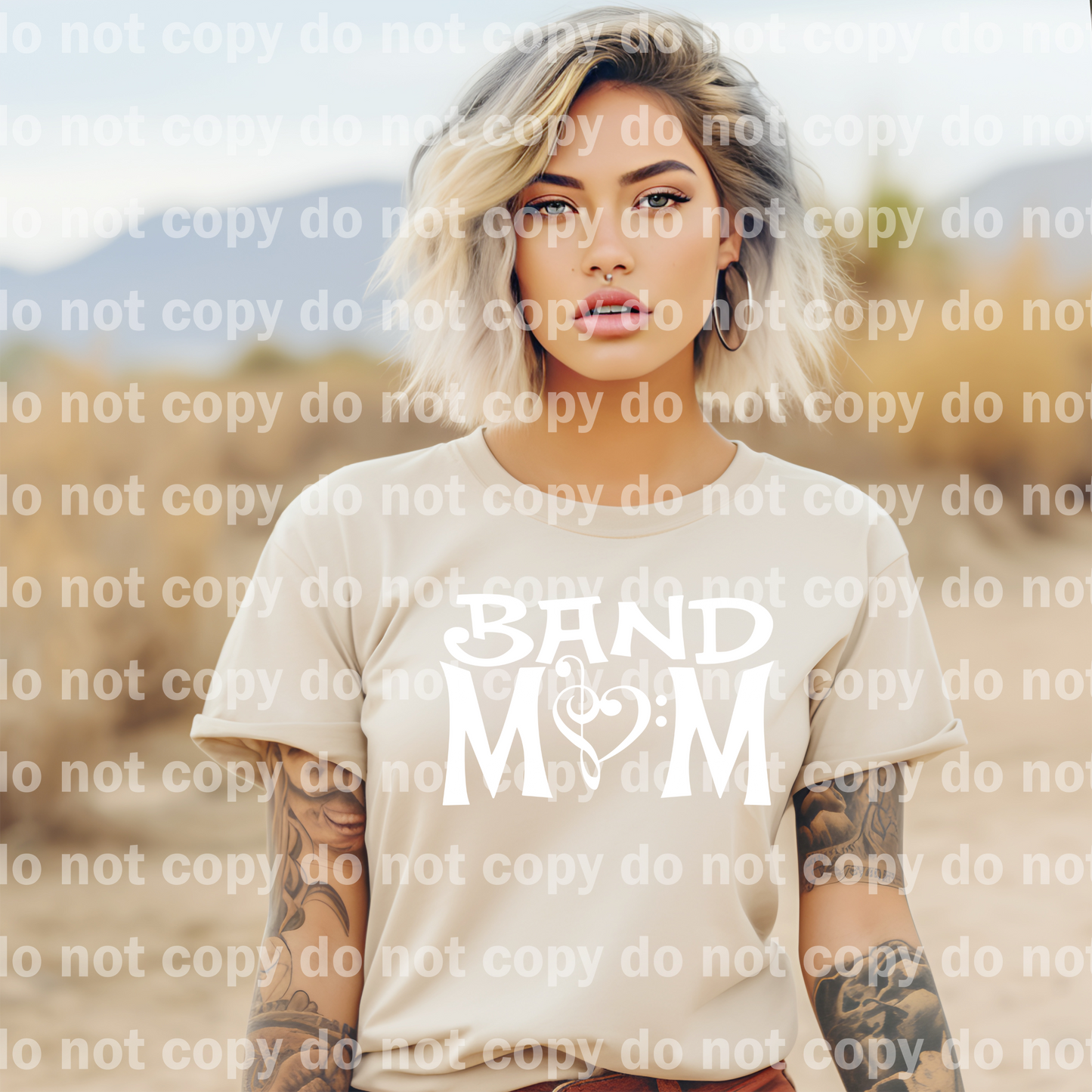 Band Mom Heart Note BLACK or WHITE Ink Dream Print or Sublimation Print