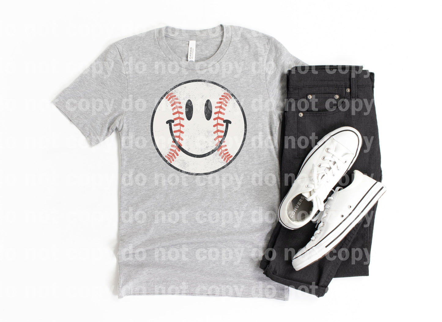 Baseball Smiley Distressed/Non Distressed Dream Print or Sublimation Print