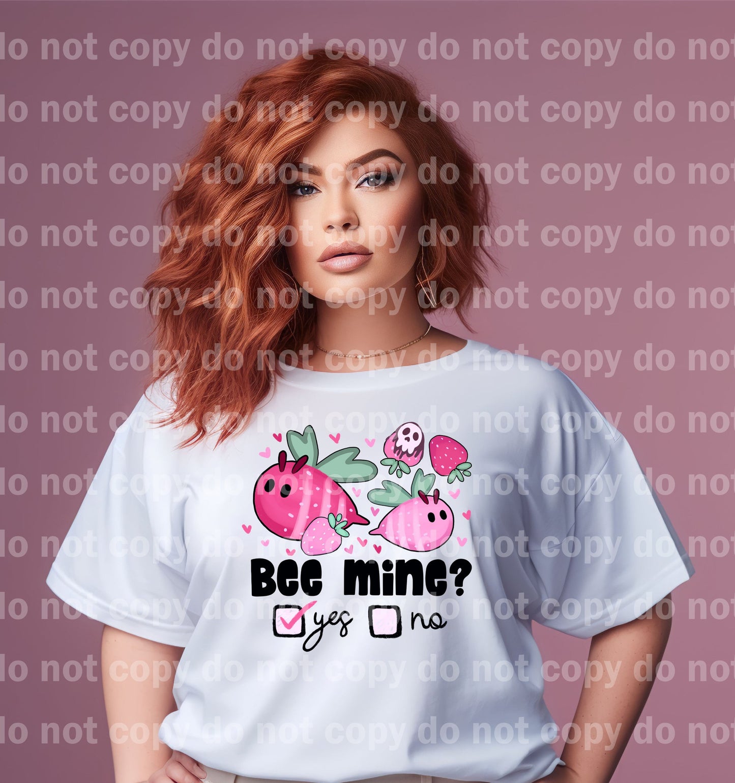 Bee Mine Strawberry Bees Pink/Red Dream Print or Sublimation Print