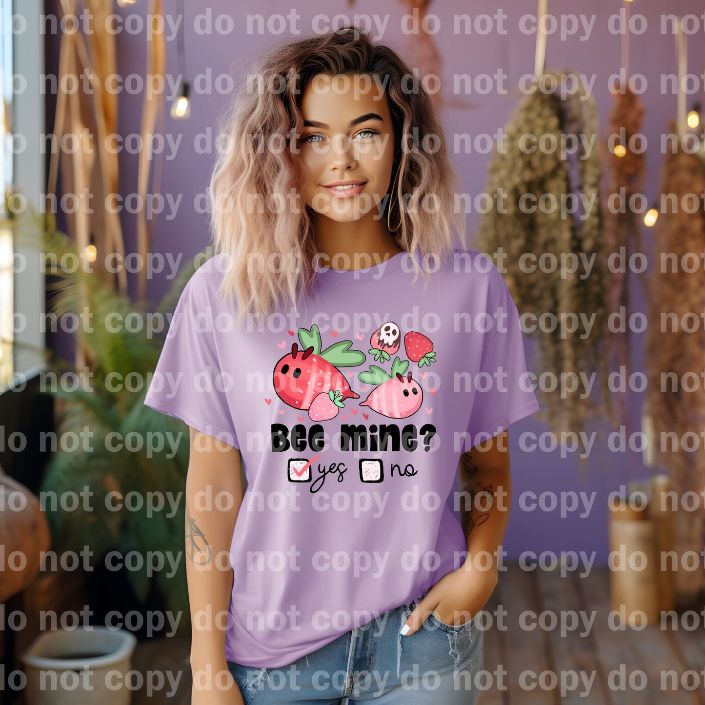 Bee Mine Strawberry Bees Pink/Red Dream Print or Sublimation Print