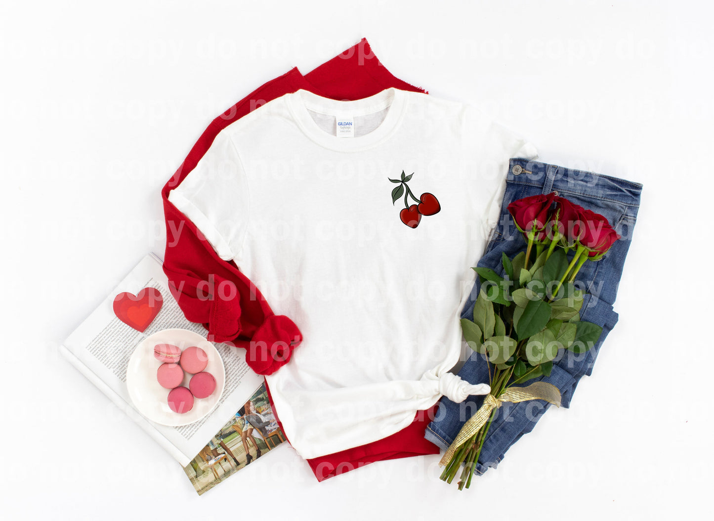 Better Together Cherry Hearts with Pocket Option Dream Print or Sublimation Print