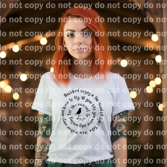 Blackbird singing in the dead of night take these broken wings and learn to fly all your life you were only waiting for this moment to arise Dream Print or Sublimation Print