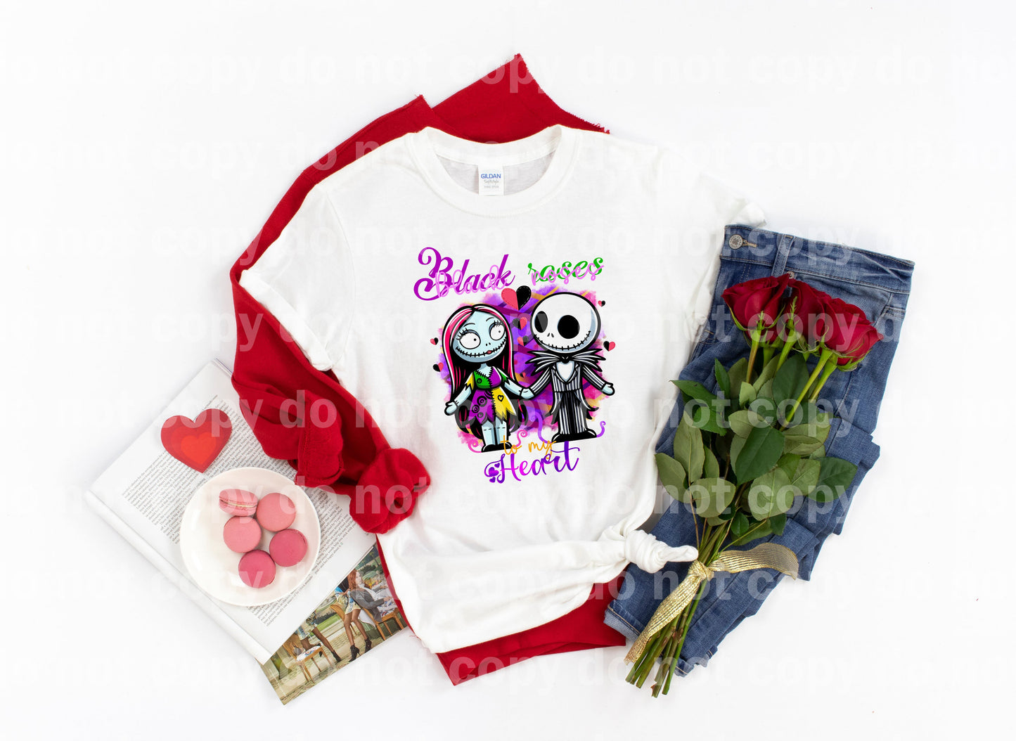 Black Roses To My Heart Jack Sally with Pocket Option Dream Print or Sublimation Print