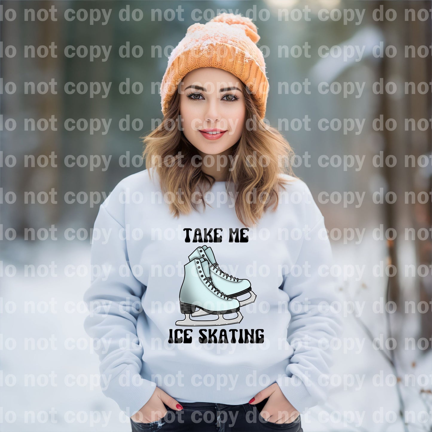 Take Me Ice Skating Black/White Dream Print or Sublimation Print